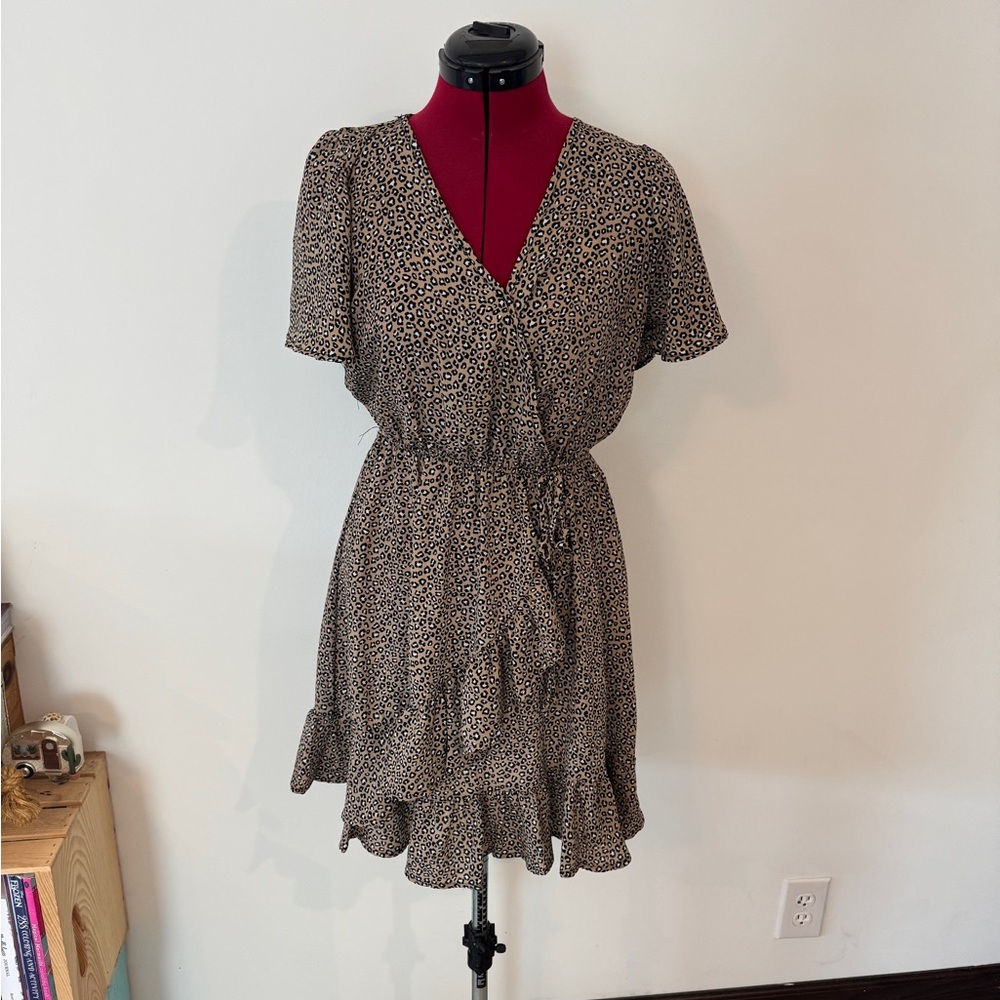 Leopard Print Wrap Dress